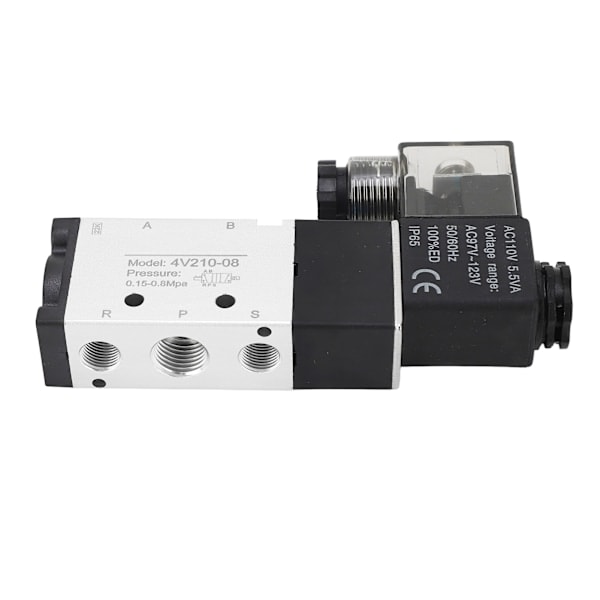 4V210-08 Elektrisk Magnetventil 2 Lägen 5 Vägs Cylinderkontroll Reverseringsventil Pneumatisk Luftventil AC110V