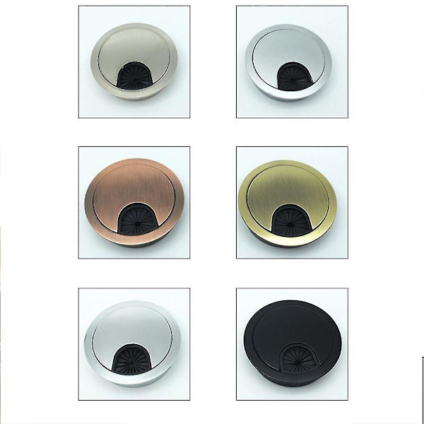 Skrivebordskabelhullbeskyttelse Datamaskinrydder-Grommet Bordkabeluttak Overflatekabelboks Bordkabelmaskinvare Matt Svart Matte Black 35mm