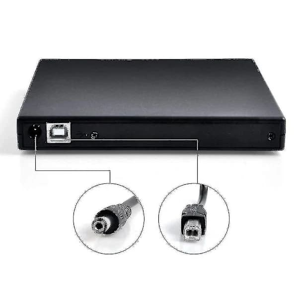 USB 2.0 Ekstern CD/DVD-afspiller Sort