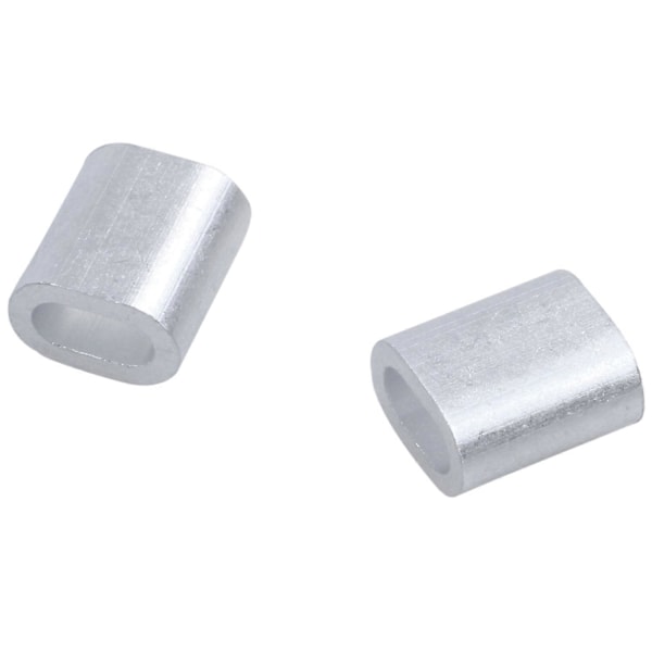 CASA 2mm Aluminium Dubbelhåls Vajerlås Klämma Hylsa 80 st