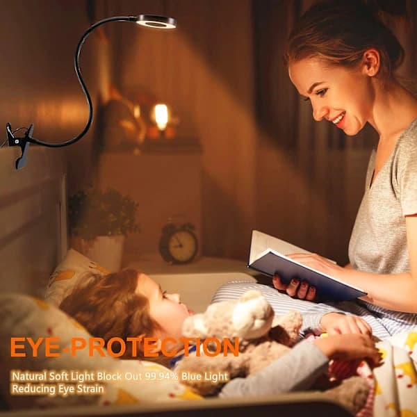 Clip-on leselys, USB-skrivebordslampe, øyebeskyttelsesbok