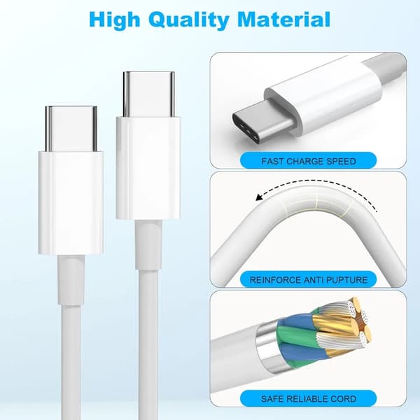 USB-C-kaapeli 1m – Pikalataus iPhone 15/16 & Android -laitteille
