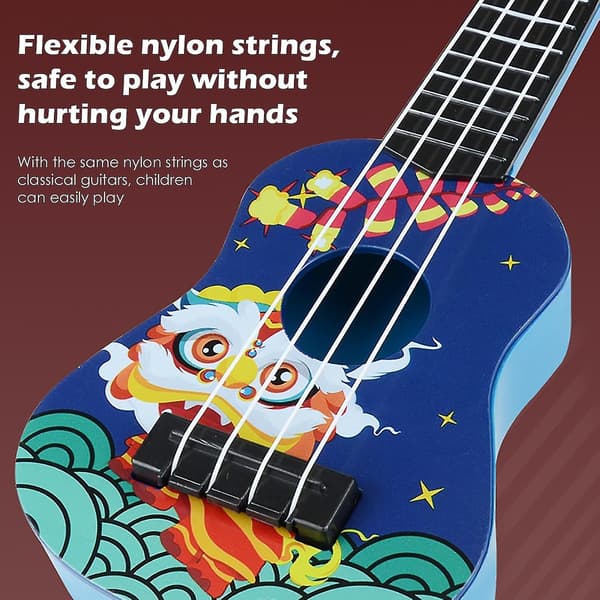 Mini Gitarr för Bebisar Barn Nybörjare Klassisk Mini Ukulele Gitarr Pedagogisk Musikinstrument Leksak för Barn Tidig Utbildning Röd Red