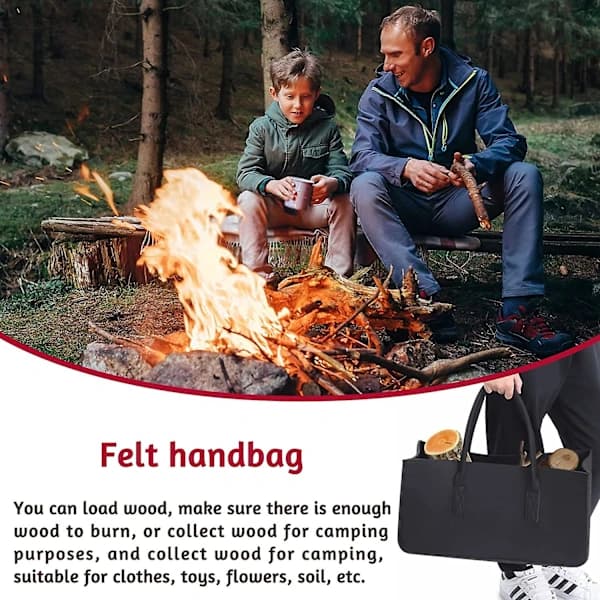 Felt bag with handle, for storing large items, 50 x 25 x 25 cm