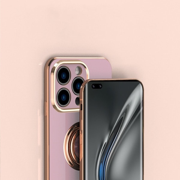 CASA Skal med pläterad fingerring för Apple iPhone 15-serien, Svart iPhone 15 Plus