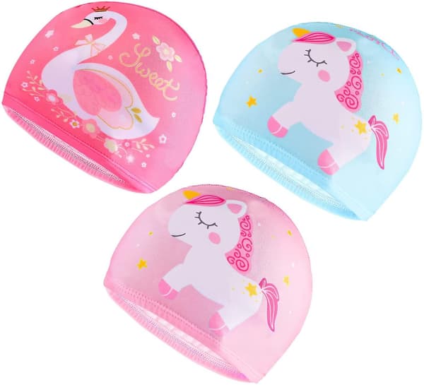 3 stk Barne Badehetter, Unisex Badehette Vanntette Badehetter For Barn 6-14