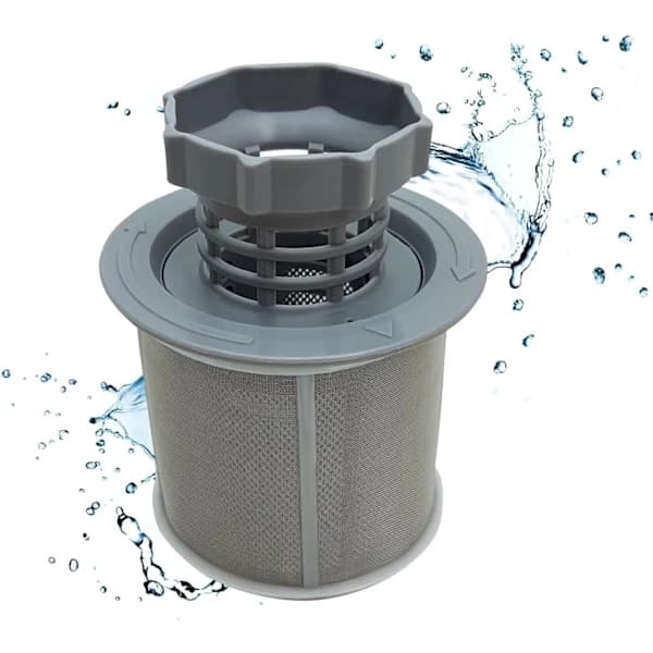 Grått oppvaskmaskin mikrofilter i plast, kompatibelt med Mikrofilter Sil
