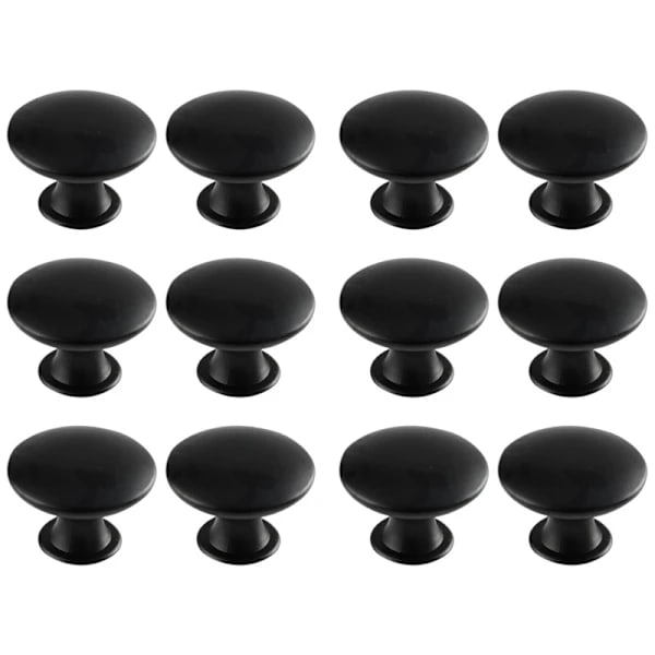 Cabinet Handles Drawer Handles Knobs with Screws 12-pack Black Black Black