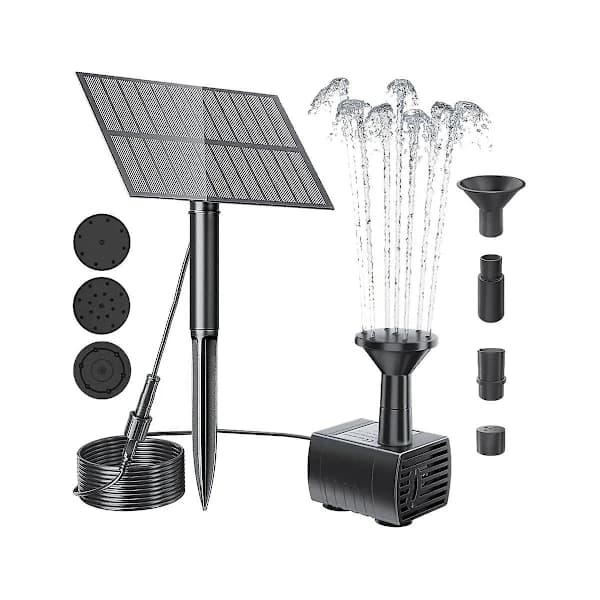 Solcellefontænepumpe Vandpumpe til Fuglebad Have Baghave Pool Solcellefontæne