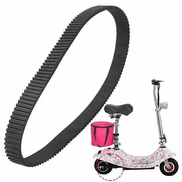 384-3M-12 Gummidrivrem Tilbehør til Lille E-cykel Elektrisk Scooter Motor Sort