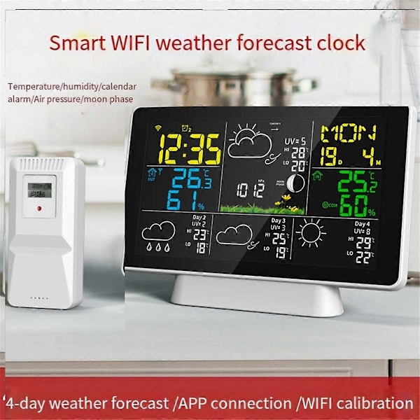 CASA LCD Väderstation Trådlös Digital Termometer Inomhus/Utomhus Termometer Hygrometer med Trådlös O