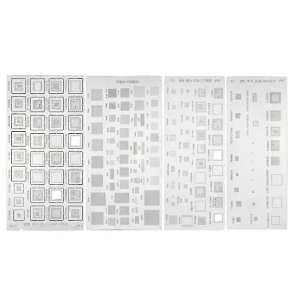 CASA 4 st Universal BGA-stencil för MTK MSM iPad CPU RAM PM Power IC Reball Pin Direkt Värmemall