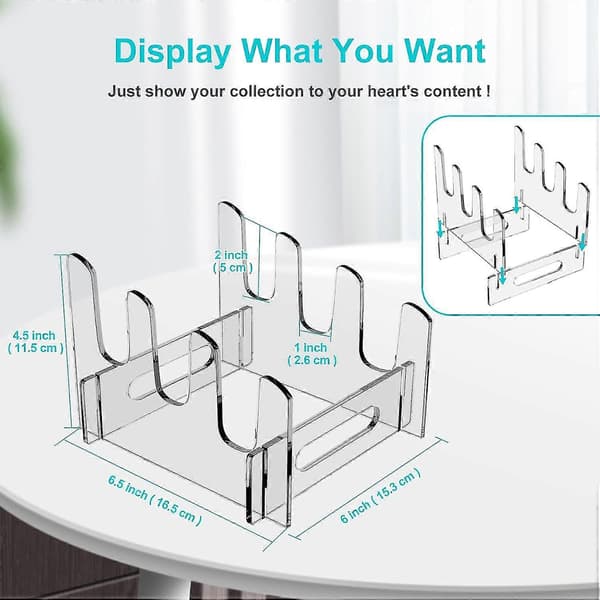 Acrylic Plate Rack, Clear Dish Plate Rack, Clear Acrylic Dish Rack Storage Rack, Porcelain Organizer 3 Layers