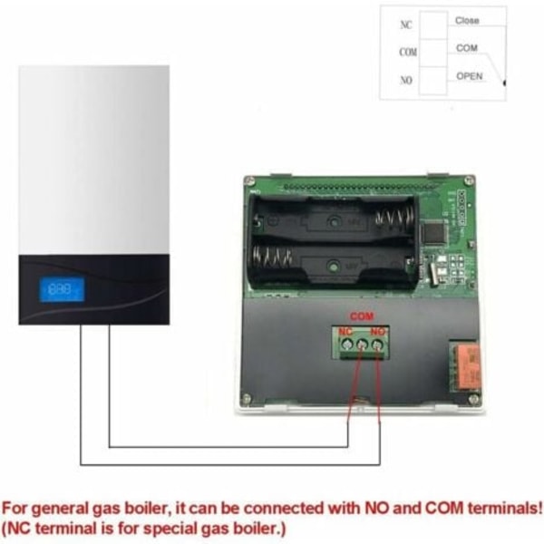 Älykäs seinään asennettava termostaatti LCD-näytöllä lattialämmitykseen - Sininen taustavalo Ulisem.ca