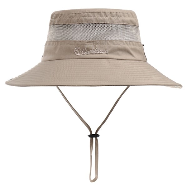 Fiskehatt UPF 50+ Bredbrättad Solhatt för Män och Kvinnor, Herr Bucket Hatt med UV-Skydd för Vandring Strandhattar (Khaki)