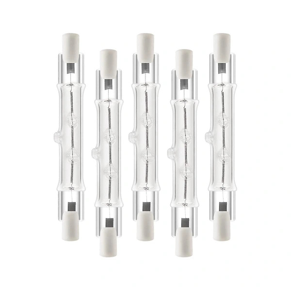 5-pack R7s 118mm 400W 230V, R7s Halogen Linear Light Source, Dimmable Halogen Lamp for Construction Work 400W 400W