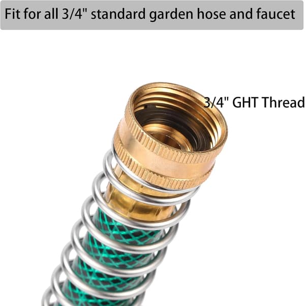 Trädgårdsslangförlängningsadapter med spiralfjäder-kinkskydd för utomhusbevattning, 3/4 tum, 2-pack