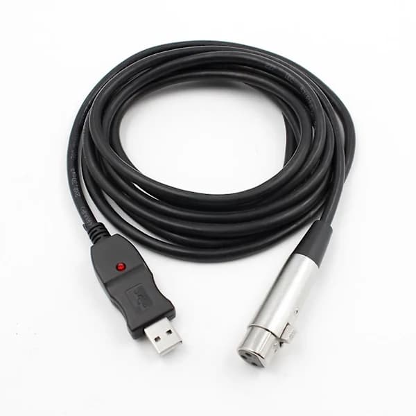 [CA] 3m USB-hun til XLR-hun Mikrofon USB Mic Link Kabel Ny