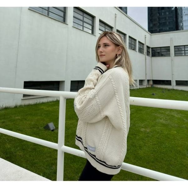 Taylor Swift Star Folklore Cardigan Stjärnbroderad Oversized Stickad Knapptröja Grå L