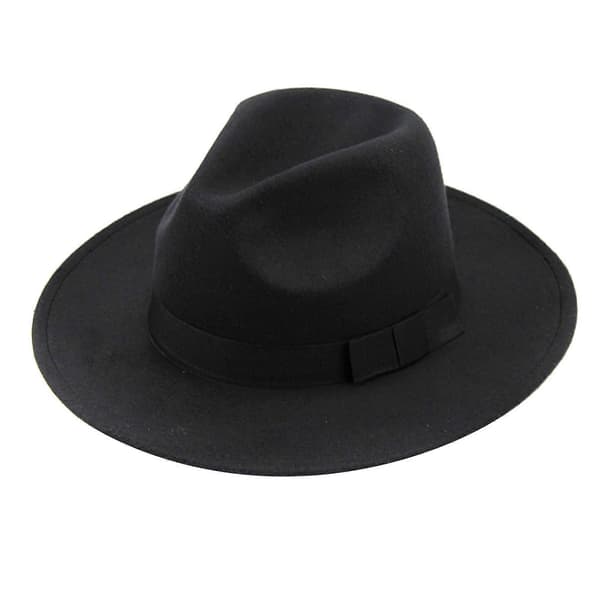Elegant hatt for kvinner, sammenleggbar ullfilt Outback-hatt, britisk stil, hodeplagg med bred brem og belte, roserød Rose Red