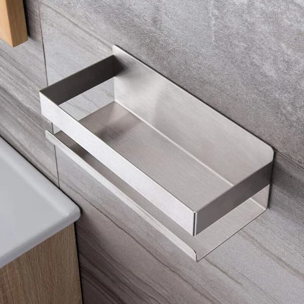 Hylde Brusehylde Vægmonteret Badeværelse Opbevaringsstativ Rustfrit Stål
