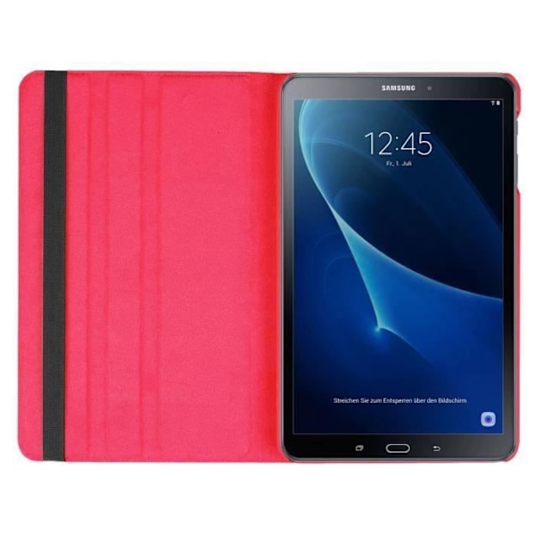 Samsung Galaxy Tab A6 10.1 Kotelo - 360 Asteen Kierto Nahkakotelo Samsung Tab A6 10.1 SM-T580/T585 Tabletille - Punainen