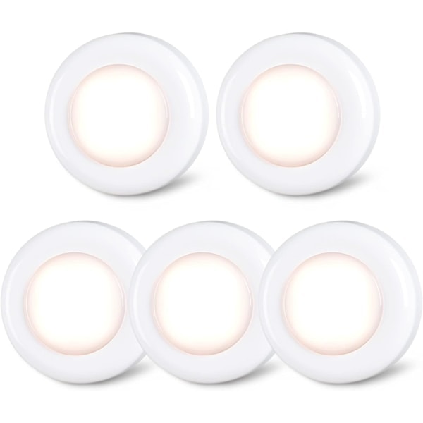 Tryklys Push Lights Mini Touch Press Spot Lights Indendørs Bærbar LED Stick on Puck Lights Batteridrevet til under skab White_ca White