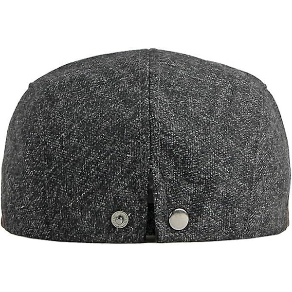 Flat cap herre basker caps høst vinter, toppad cap Cabbie Hunter hatt (Kaffee)