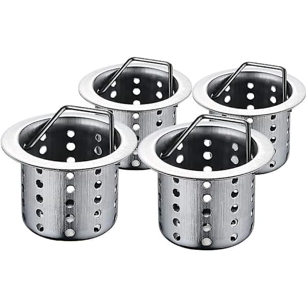 Badekarssi (4-pak), 3,2 cm til 4,6 cm badekarsprop, hårfanger i rustfrit stål, afløbsfilter, hårfanger til badekarafløb