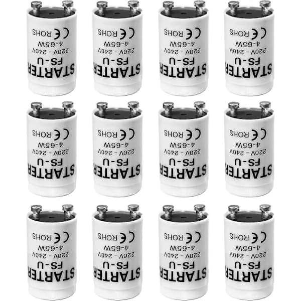 [CA] 12-pak lysstofrørsstartere 4-65W 200-250V LED-startere til LED-lysrør Startere til lysstofrør Neon T