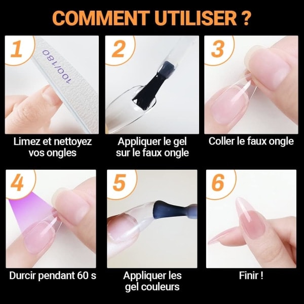 500 st Amerikanska nageltippar Mandel Medium Kort Transparenta Lösnaglar Gel x Amerikanska naglar 11 olika storlekar (ca)