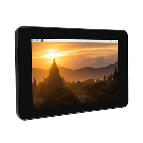 Til Raspberry Pi 4B 7-tommers ABS Sort Skal Etui til Officiel Original 7 Tommer 800x480 Display Touch Screen