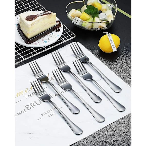 [CA] Svart middagsgaffel 6 stk, rustfritt stål 8,17 tommer Titan bestikk