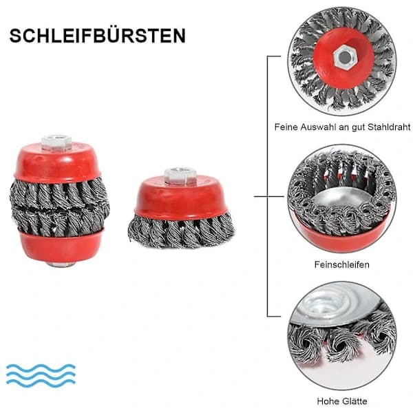 [CA] 4-pack stålborste vinkel slipmaskin kink stålborste set kit