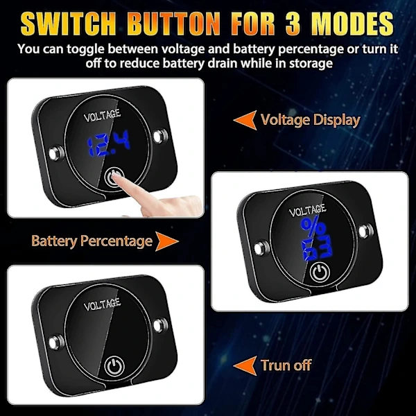 12V Voltmeter med S Digital Display 12V 24V Voltmeterpanel för Båt 2025:e