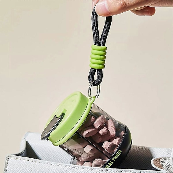 CASA Kreativ Bærbar Mini Støvel Pilleboks, 4 Rom Reise Pille Etui Organizer Green