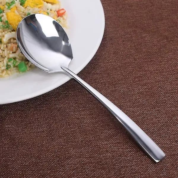 Stort serveringsskje, sett med 4 store serveringsskjeer i rustfritt stål, speilpolert for elegant buffet