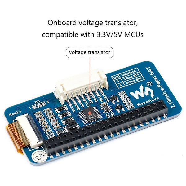 CASA 2.13-tums E-Ink Display HAT, Svart, Vit Tvåfärgad 250X122 Pixel E-Pappersskärm LCD för Raspberry P