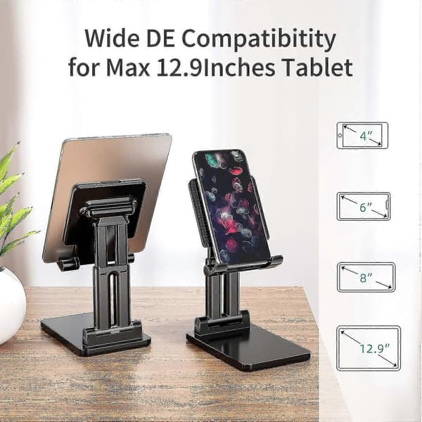 Dubbel Pol Fällbart Tabletstativ, Justerbar Höjd För Ipad Pro Stativ Utdragbar Solid Skrivbordsstativ Edition 5 5 5 5