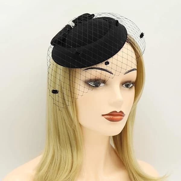 Hatt med roset til kvinder, Pillbox-model, Bryllup, Te-fest-FD7-[ca]