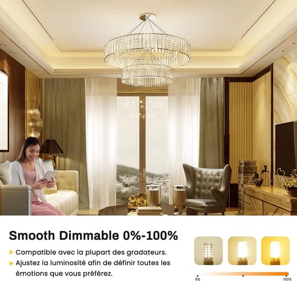 G9 LED-lampa 3W Dimbar Varmvit 3000K, 10-pack