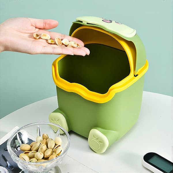 Small Desktop Trash Can with Lid Mini, Cute Desktop Trash Can, Portable Mini Desktop Trash Can with Lid