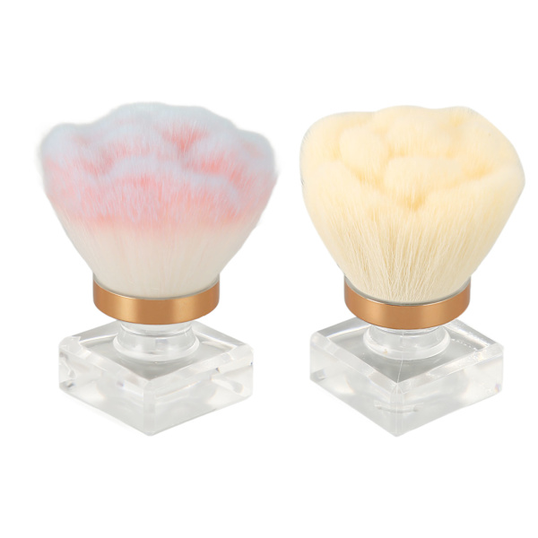 2 stk. Nail Art pulverbørster syntetisk fiber Ergonomisk design Blød bærbar neglebørste