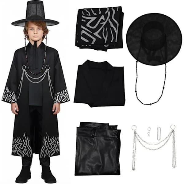 [CA] Kpop Demon Hunter Cosplay Kostume til Drenge med Kappe [JUN] 1 160cm