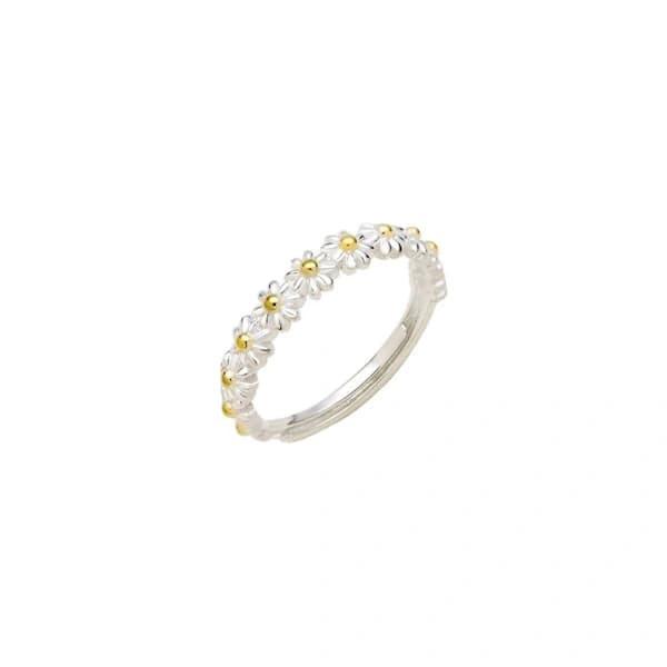 Justerbar ring med blomster til kvinder og piger