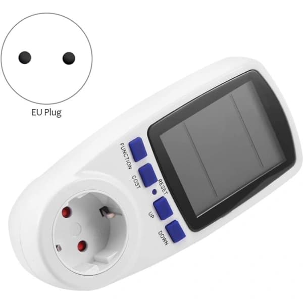 Hem Strømmåler 1000W EU-kontakt Bakgrunnsbelyst LCD Watt Volt Ampere
