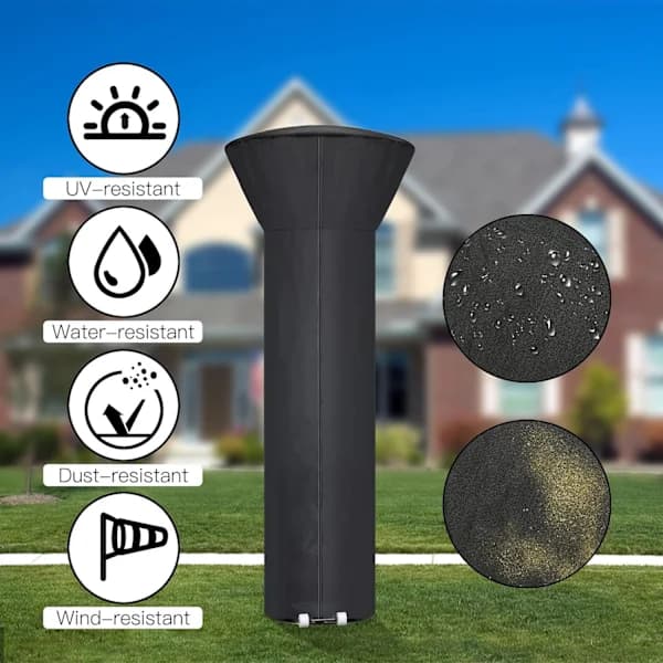Patio Heater Cover with Zipper and Storage Bag, Waterproof, Dustproof, Windproof