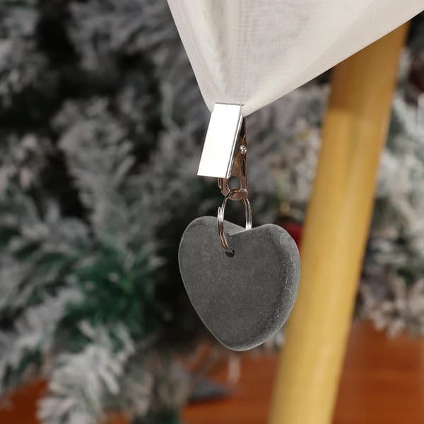 8 dugvægtsklemmer - 4*4 cm, marmor og hjerteformet - til picnic, camping, bryllup - sort