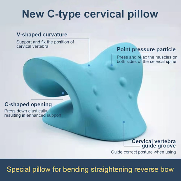 Nacke Axel Sträckare Avslappnare Cervical Kudde Blå black
