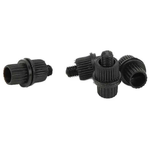 4 stk., 6 mm gevind, sort nylon, rustbeskyttelse, korrosionsbestandig